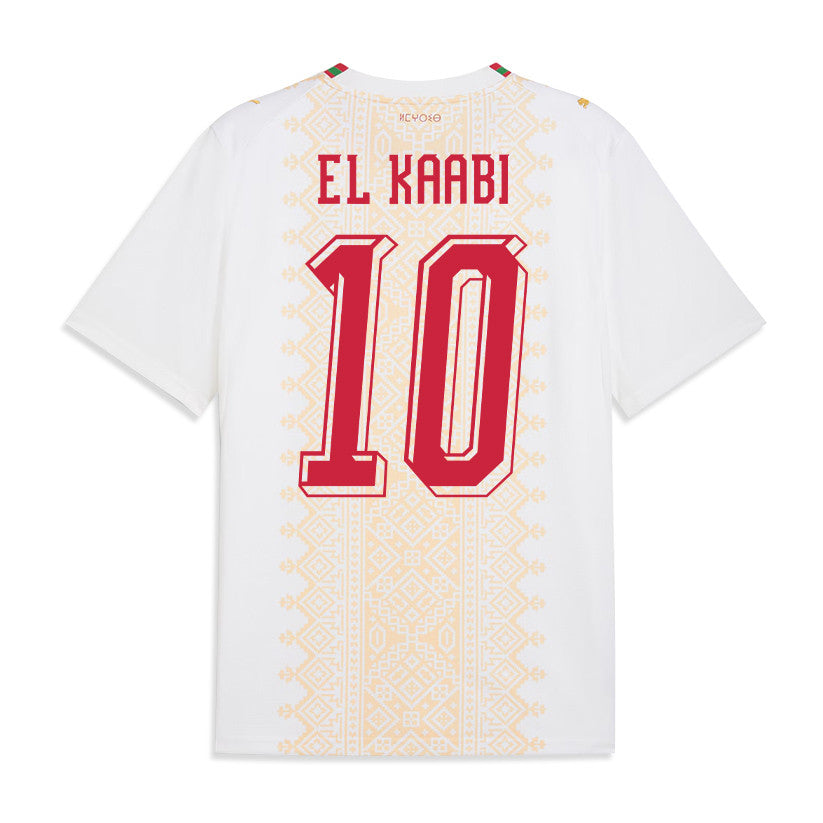 Ayoub El Kaabi 10 Morocco National Team 2026 Away Jersey - White, Men