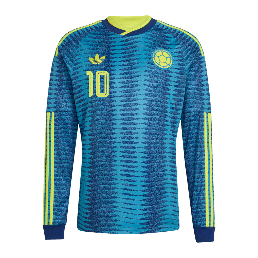 James Rodriguez 10 Colombia National Team 2026 Away Long Sleeve Jersey - Turquoise