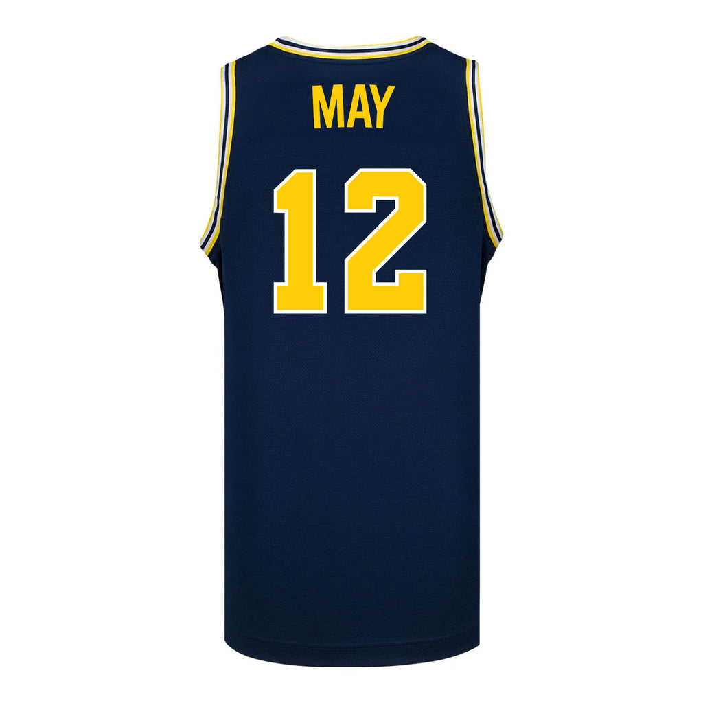 Charlie May 12 Michigan Wolverines 2026 Men's Basketball National Champions Jersey - Navy