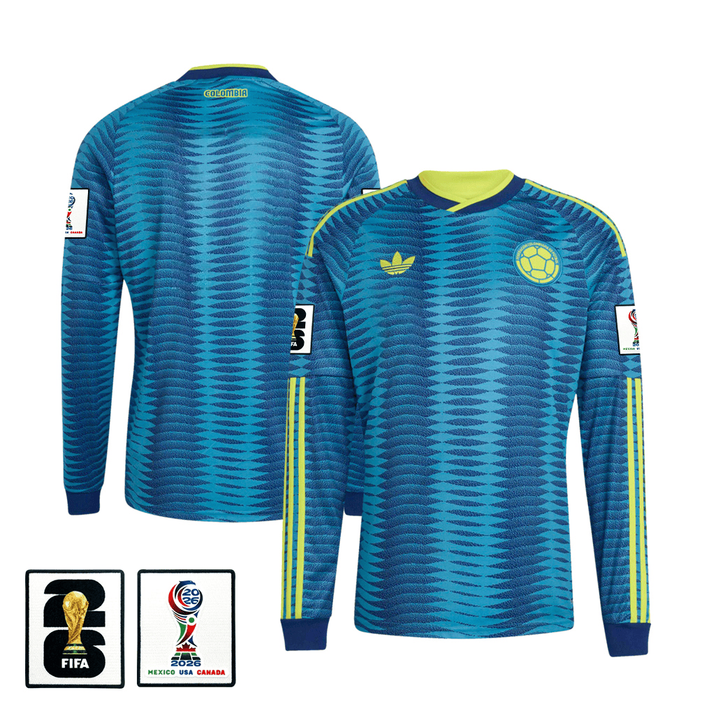 Colombia National Team 2026 Away Long Sleeve Jersey - Turquoise