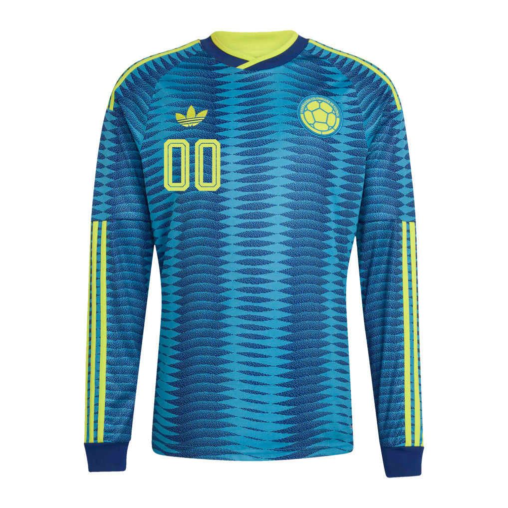 Colombia National Team 2026 Away Long Sleeve Jersey - Personalized - Turquoise