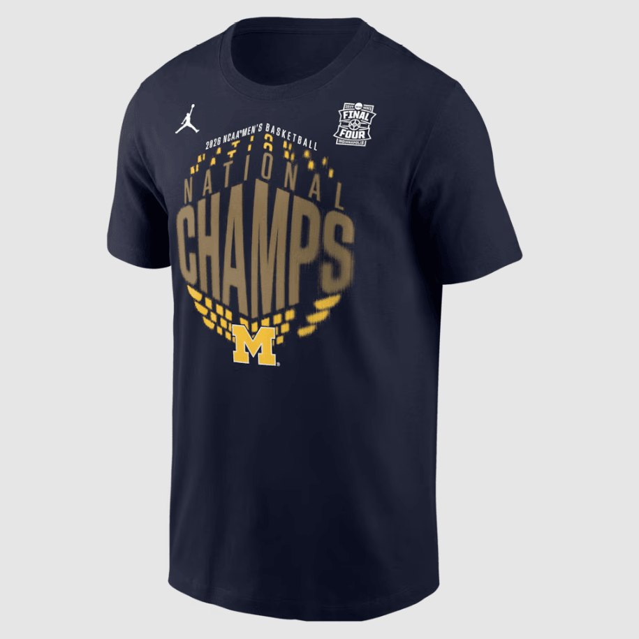 Michigan Wolverines 2026 Men's Basketball National Champions Locker Room T-Shirt - Navy