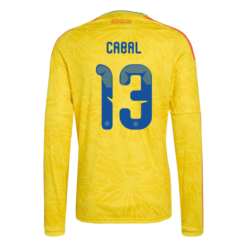 Juan Cabal 13 Colombia National Team 2026 Home Long Sleeve Jersey - Yellow