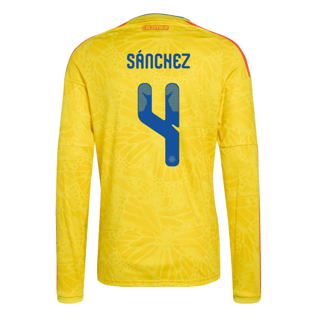 Davinson Sánchez 4 Colombia National Team 2026 Home Long Sleeve Jersey - Yellow