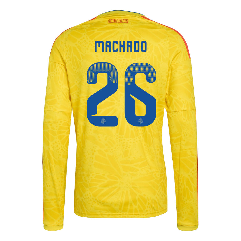 Deiver Machado 26 Colombia National Team 2026 Home Long Sleeve Jersey - Yellow