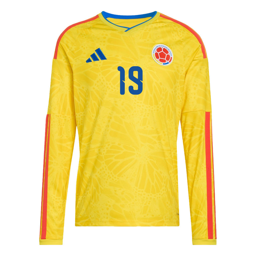 Luis Suárez 19 Colombia National Team 2026 Home Long Sleeve Jersey - Yellow
