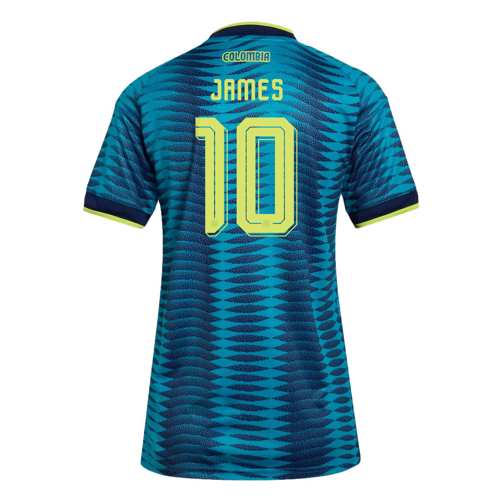 James Rodriguez 10 Women's Colombia National Team 2026 Away Jersey - Turquoise