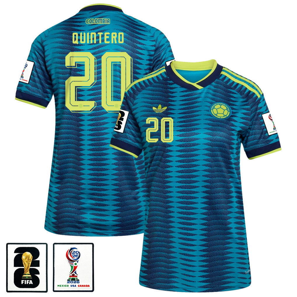 Juan Fernando Quintero 20 Women's Colombia National Team 2026 Away Jersey - Turquoise