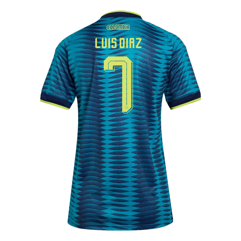 Luis Diaz 7 Women's Colombia National Team 2026 Away Jersey - Turquoise