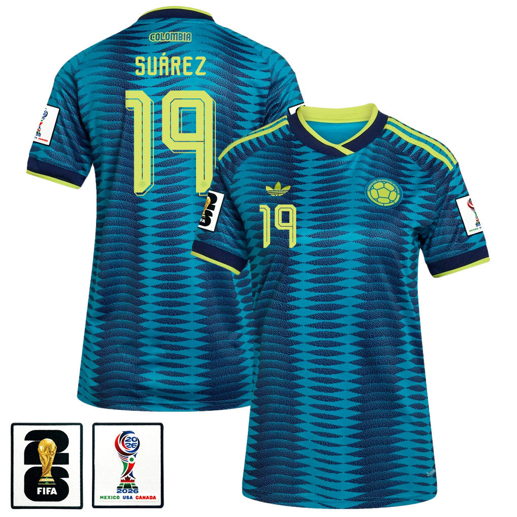 Luis Suárez 19 Women's Colombia National Team 2026 Away Jersey - Turquoise