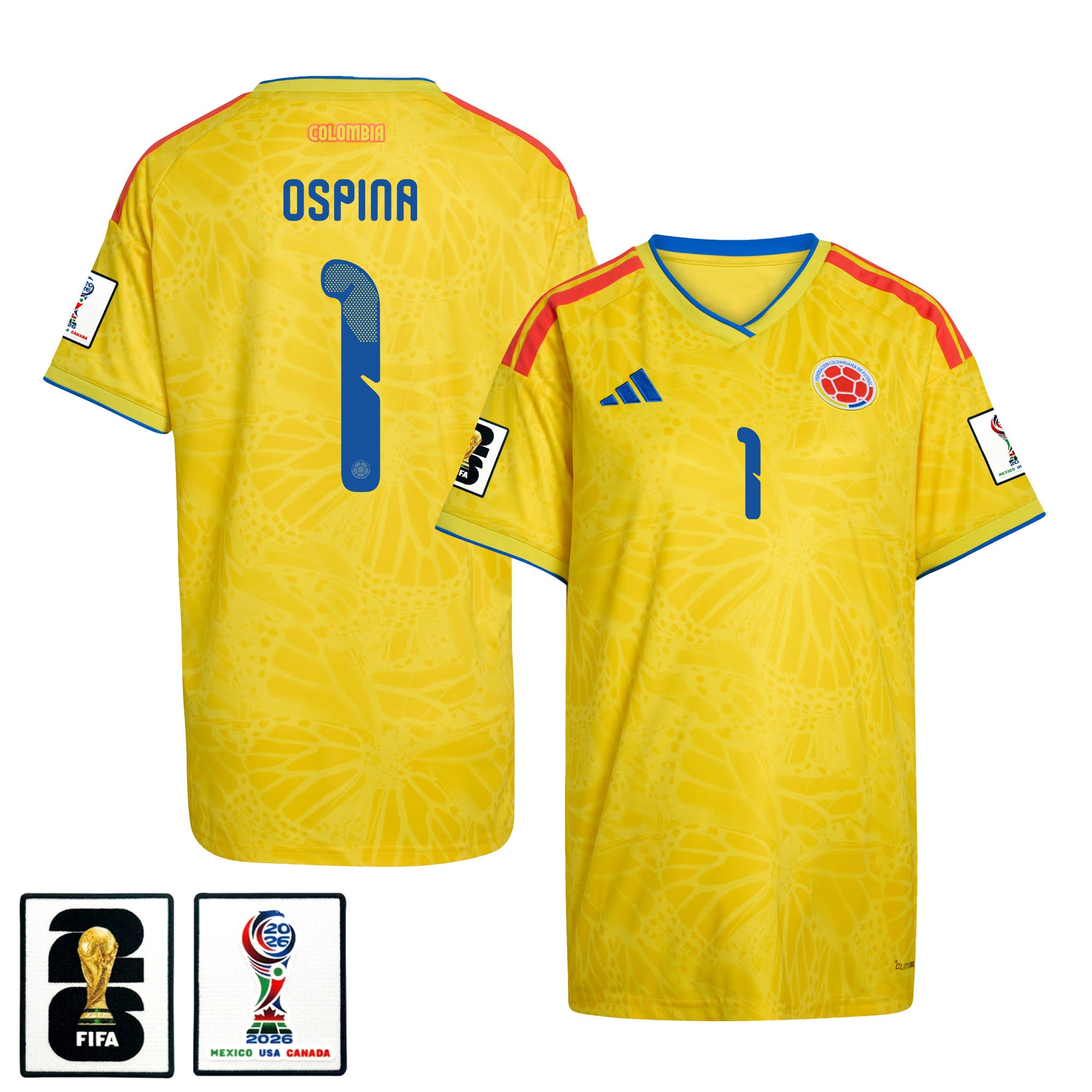 David Ospina 1 Women's Colombia National Team 2026 Home Jersey - Yellow
