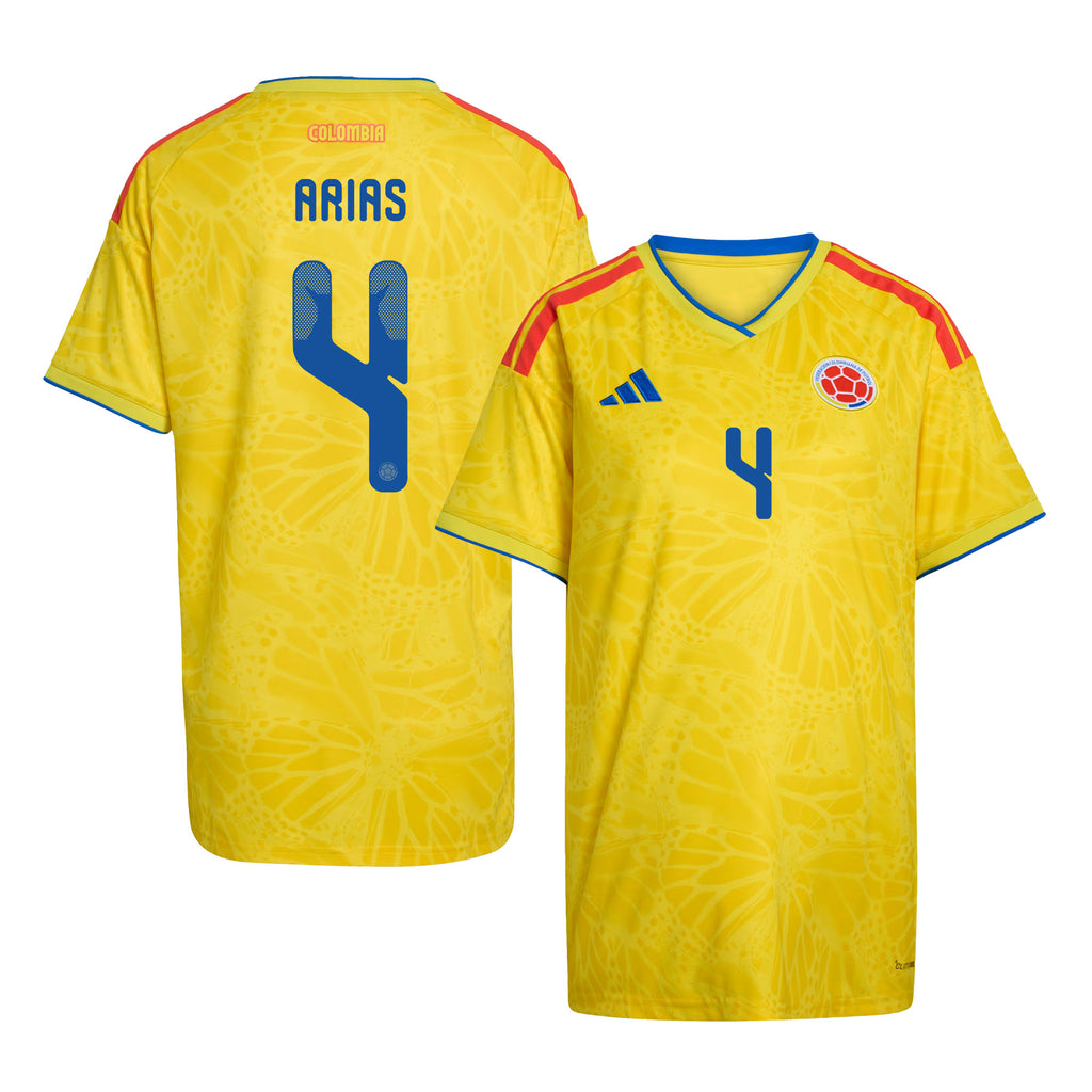 Santiago Arias 4 Women's Colombia National Team 2026 Home Jersey - Yellow