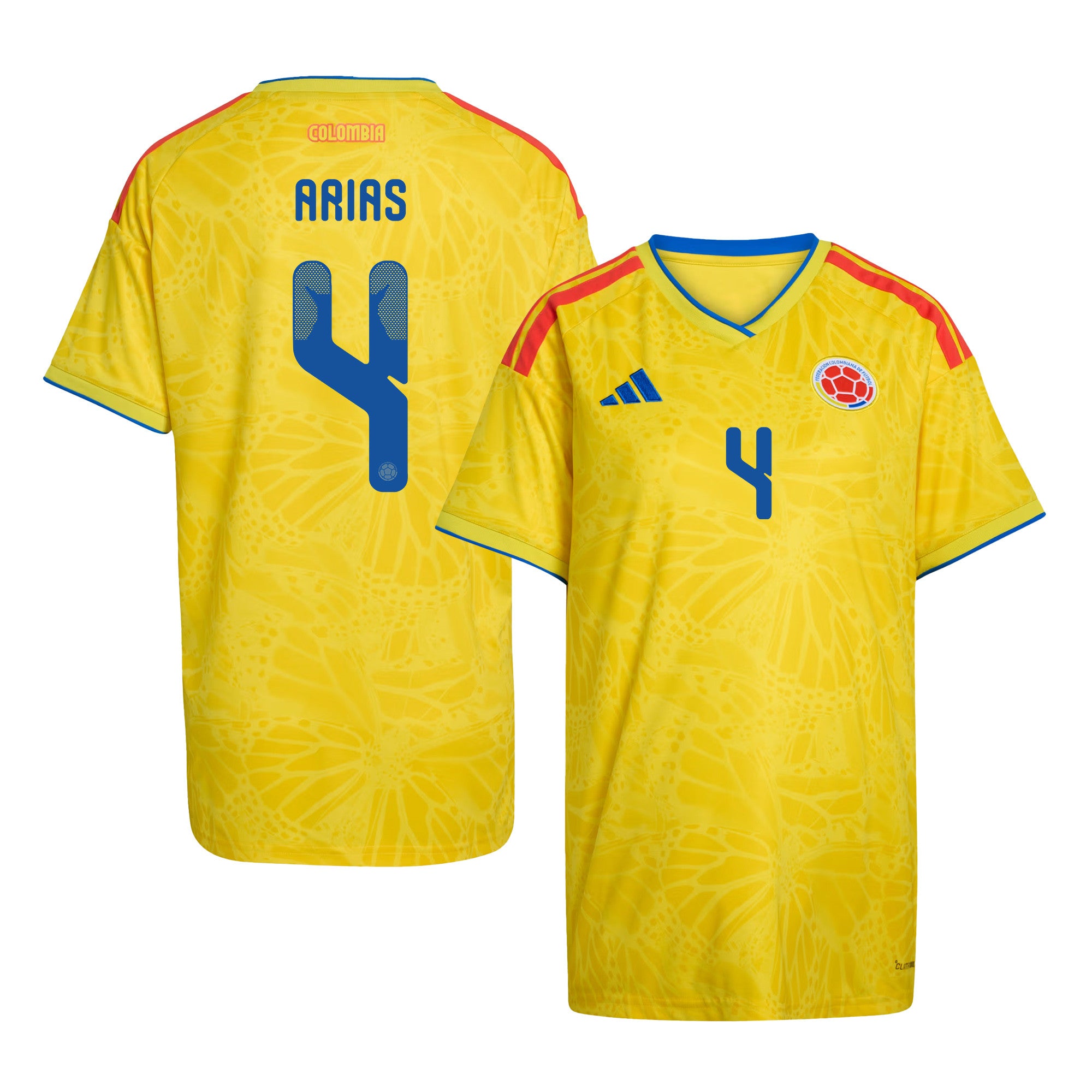 Santiago Arias 4 Women's Colombia National Team 2026 Home Jersey - Yellow