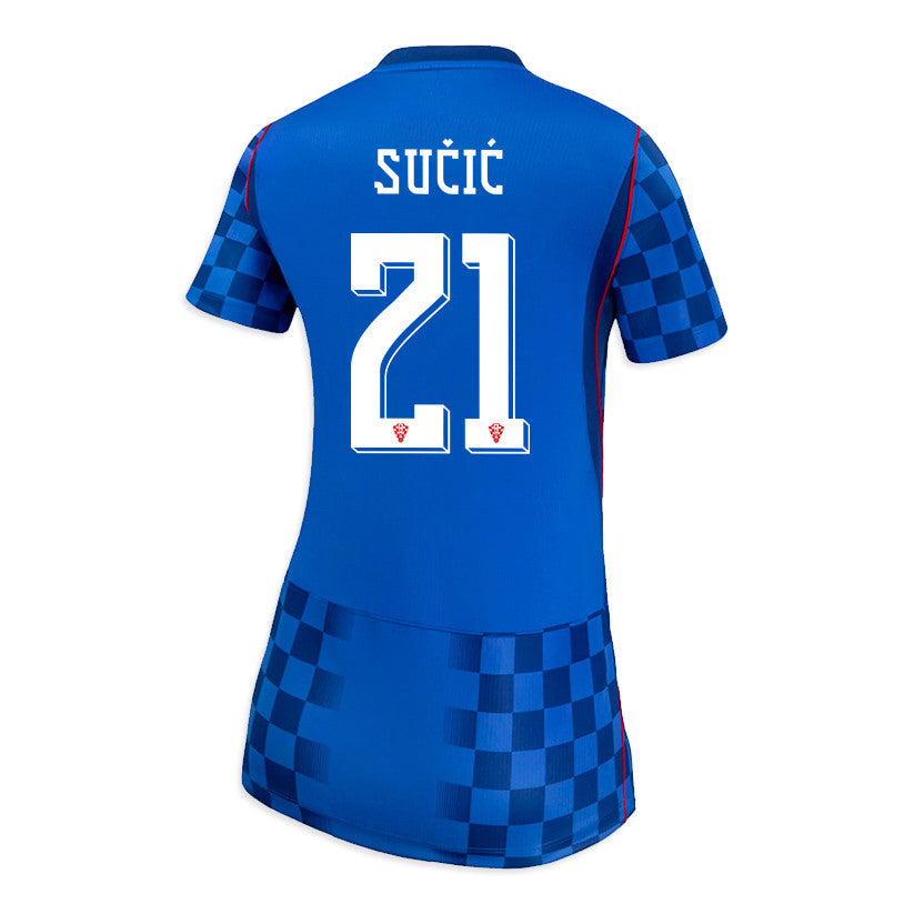 Luka Sučić 21 Women's Croatia National Team 2026 Away Jersey - Blue