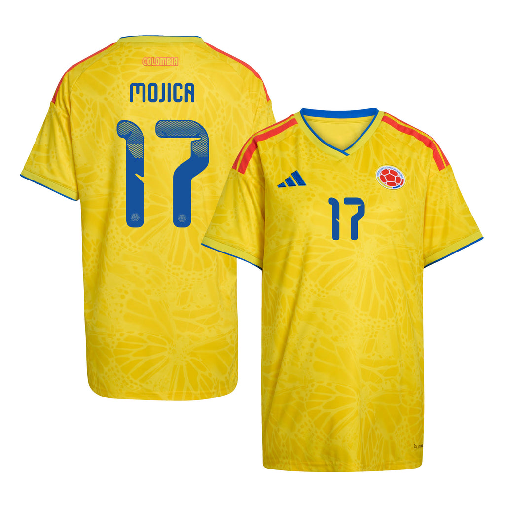 Johan Mojica 17 Women's Colombia National Team 2026 Home Jersey - Yellow
