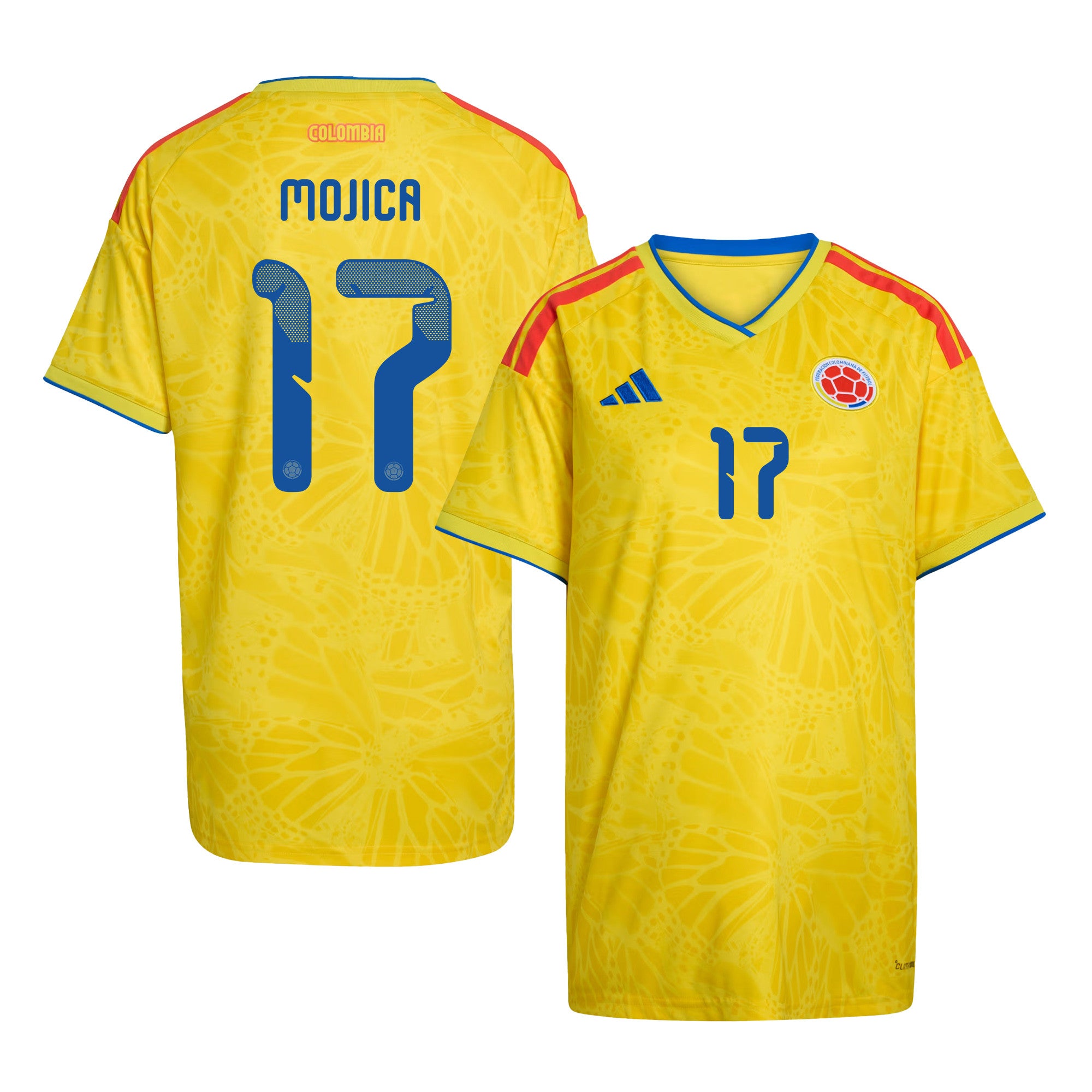 Johan Mojica 17 Women's Colombia National Team 2026 Home Jersey - Yellow