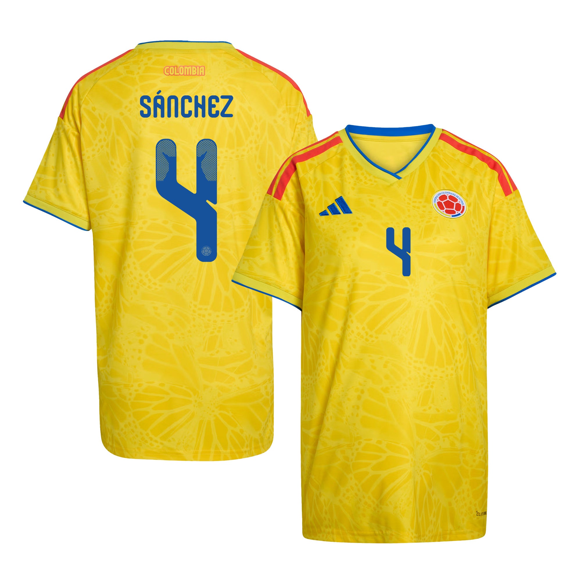 Davinson Sánchez 4 Women's Colombia National Team 2026 Home Jersey - Yellow
