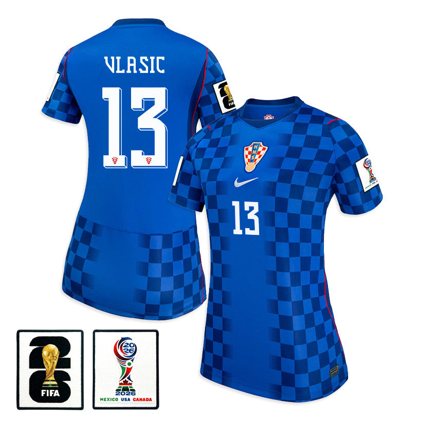 Nikola Vlasic 13 Women's Croatia National Team 2026 Away Jersey - Blue