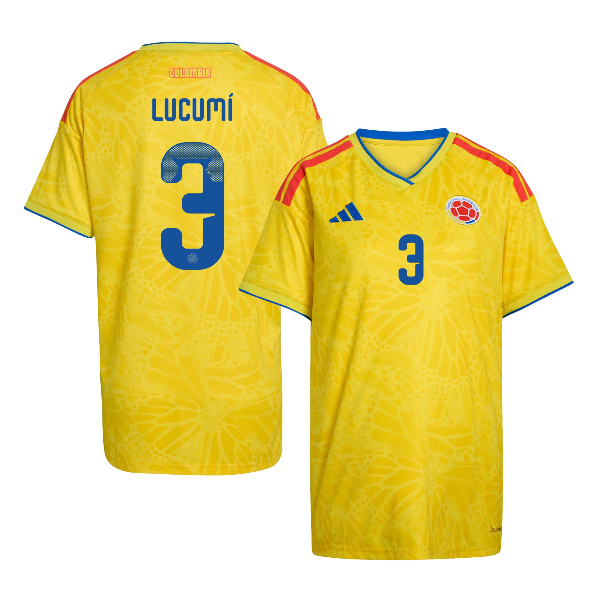 Jhon Lucumí 3 Women's Colombia National Team 2026 Home Jersey - Yellow