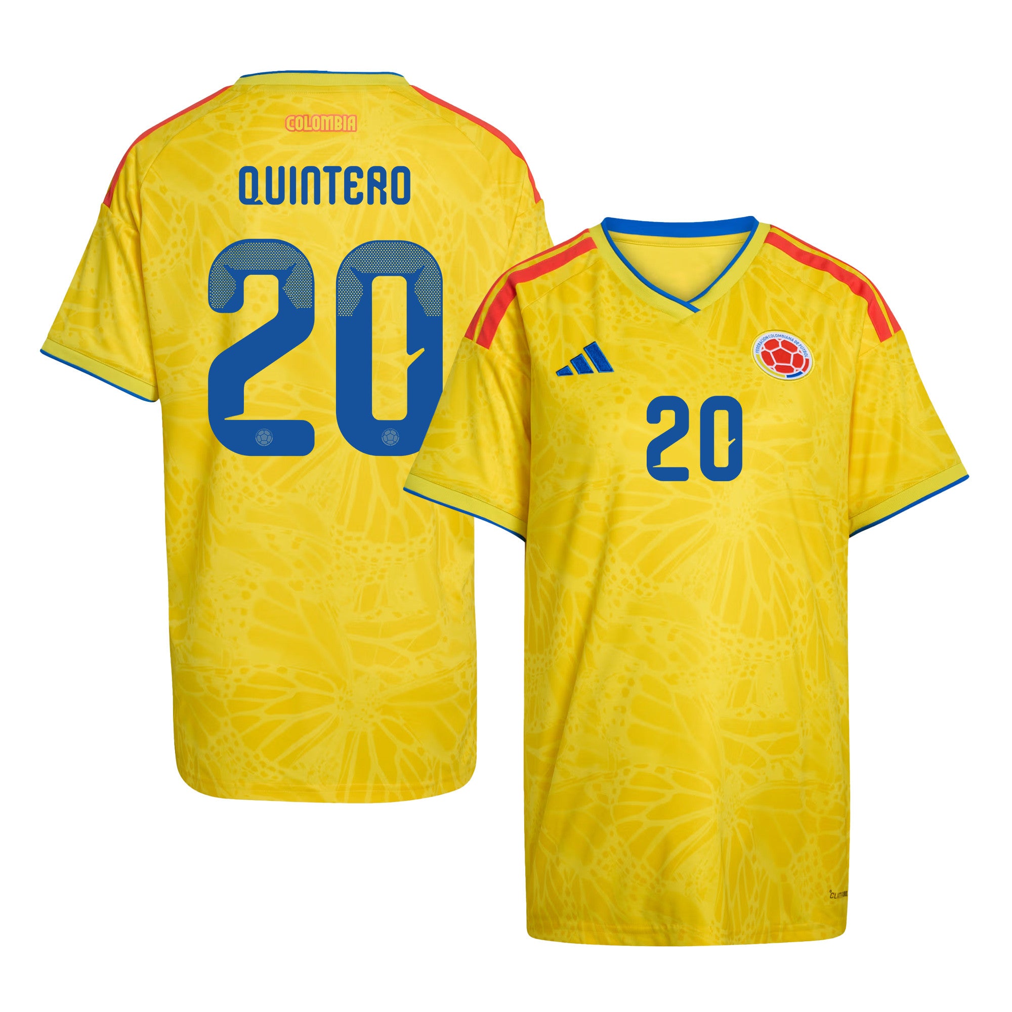 Juan Fernando Quintero 20 Women's Colombia National Team 2026 Home Jersey - Yellow