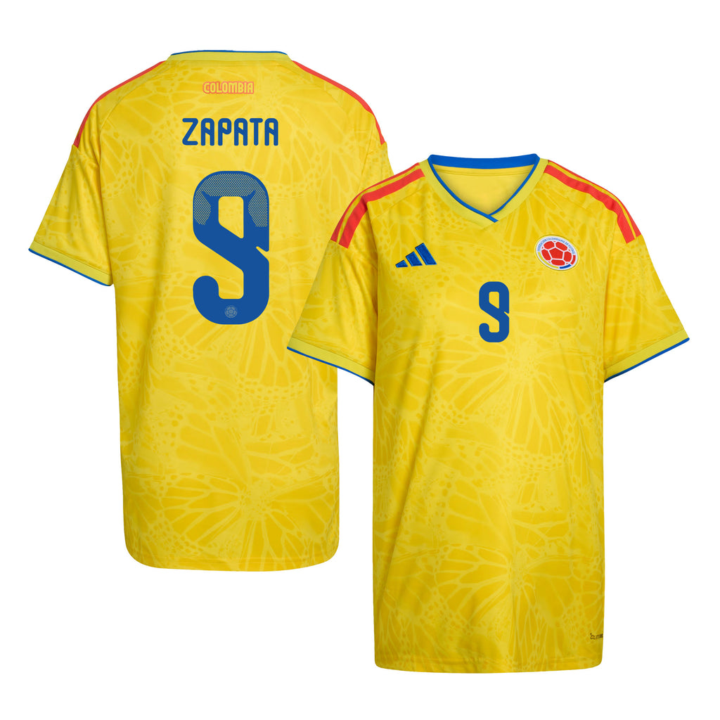 Duván Zapata 9 Women's Colombia National Team 2026 Home Jersey - Yellow