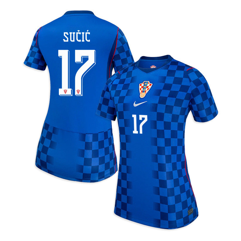 Petar Sučić 17 Women's Croatia National Team 2026 Away Jersey - Blue