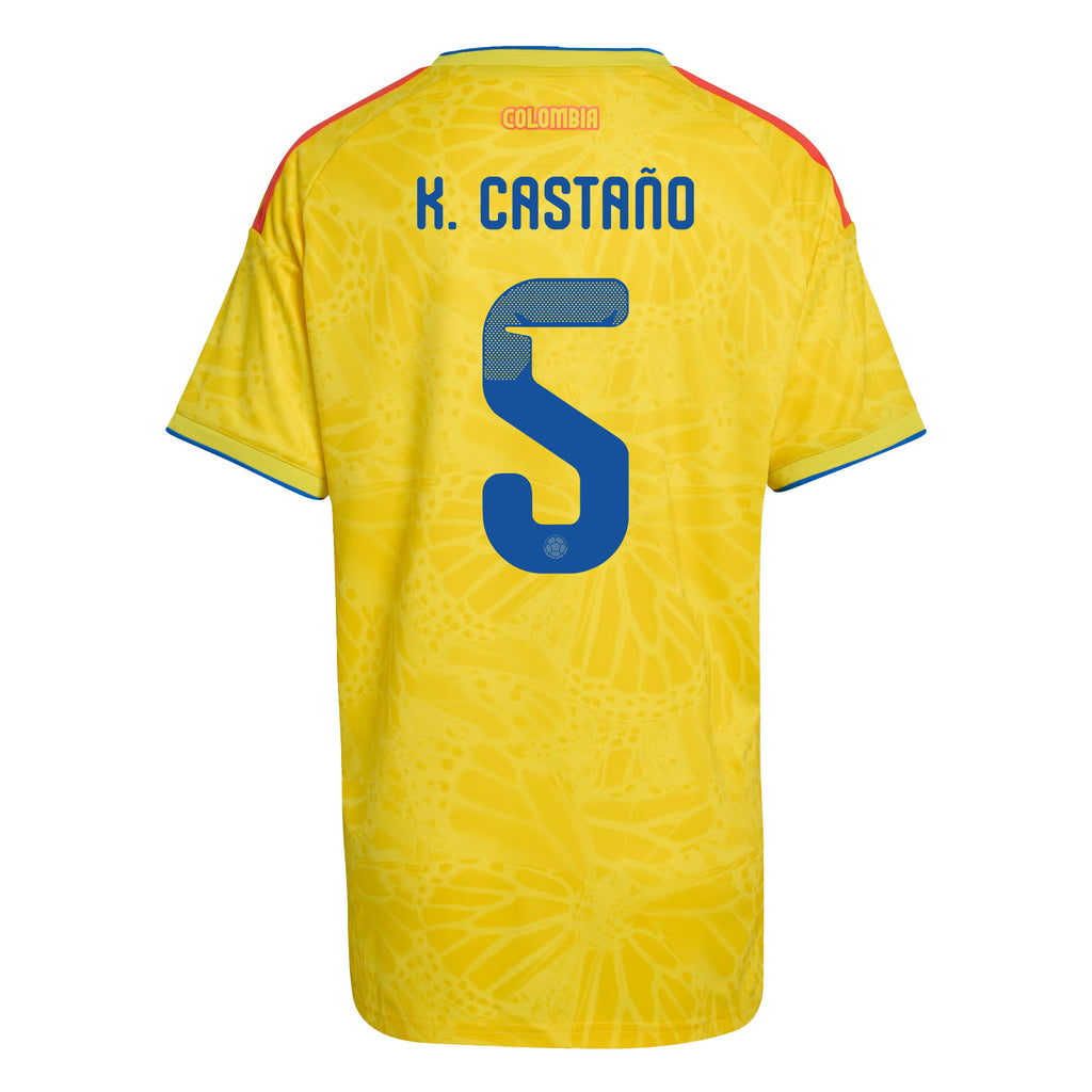Kevin Castaño 5 Women's Colombia National Team 2026 Home Jersey - Yellow