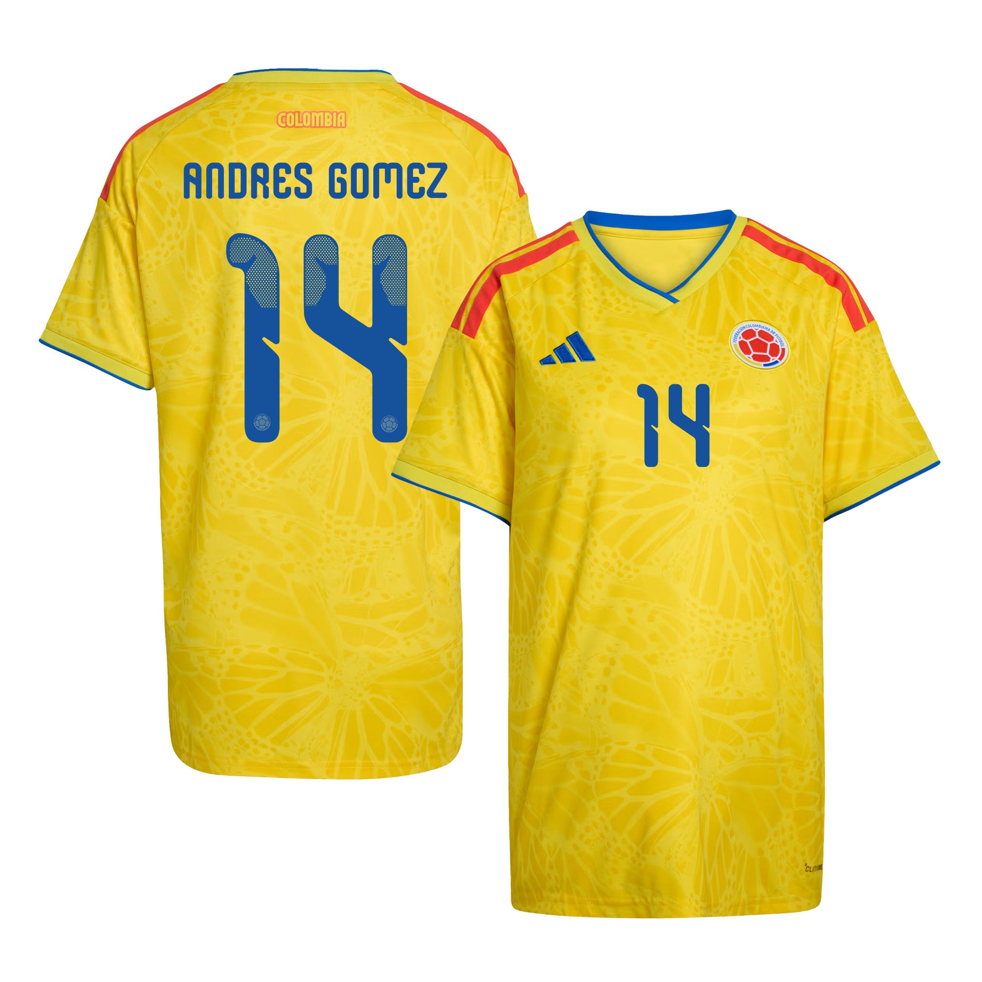 Andres Gomez 14 Women's Colombia National Team 2026 Home Jersey - Yellow