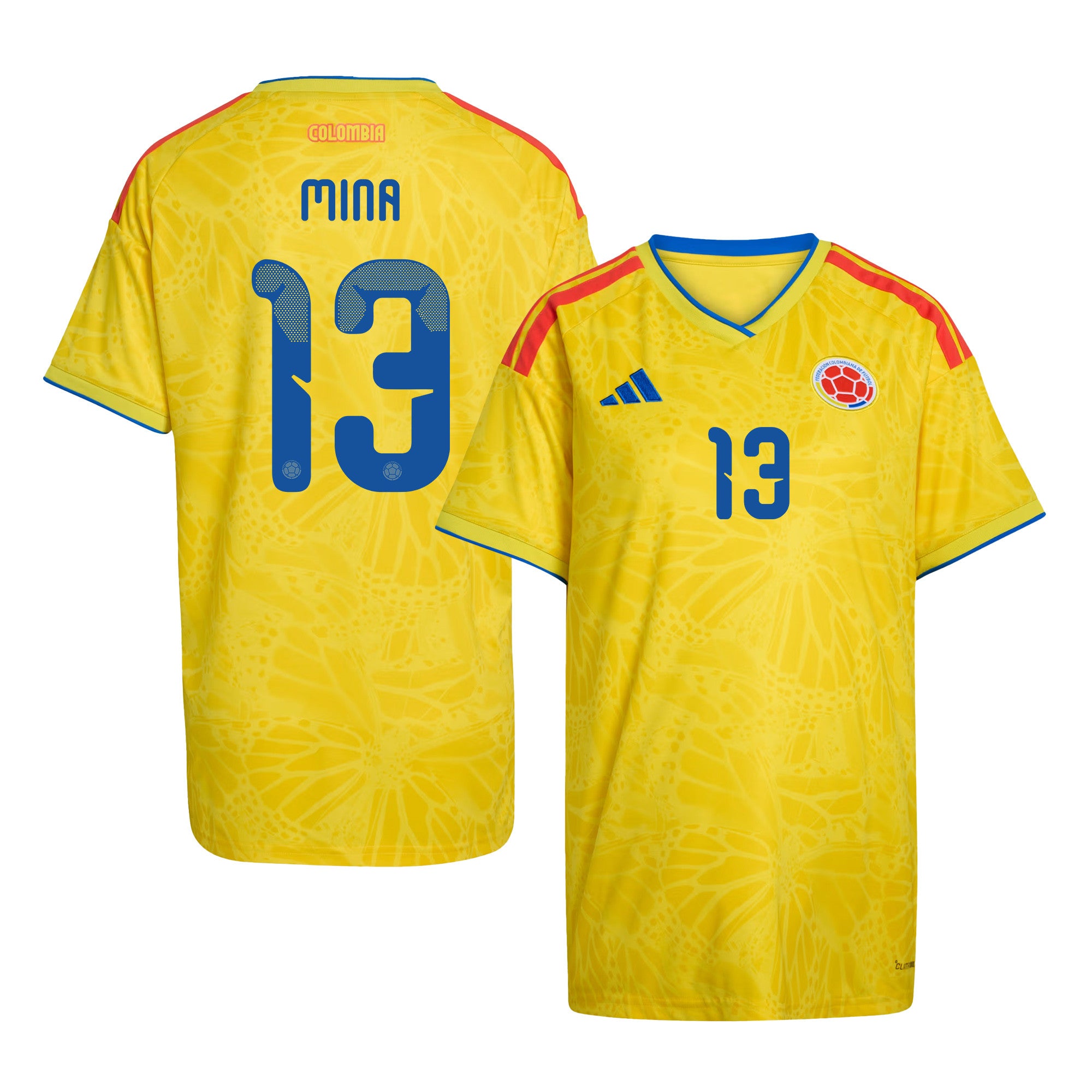 Yerry Mina 13 Women's Colombia National Team 2026 Home Jersey - Yellow