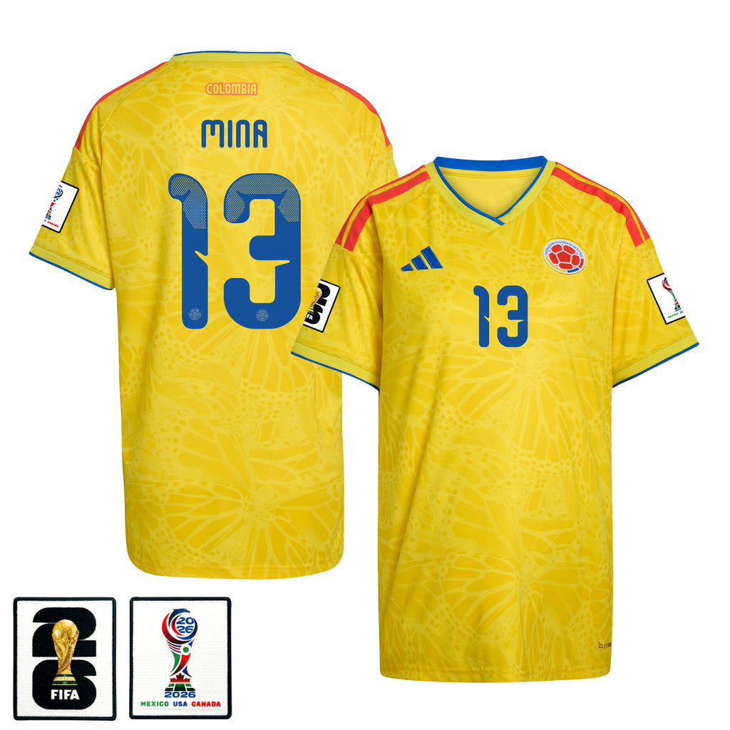 Yerry Mina 13 Women's Colombia National Team 2026 Home Jersey - Yellow