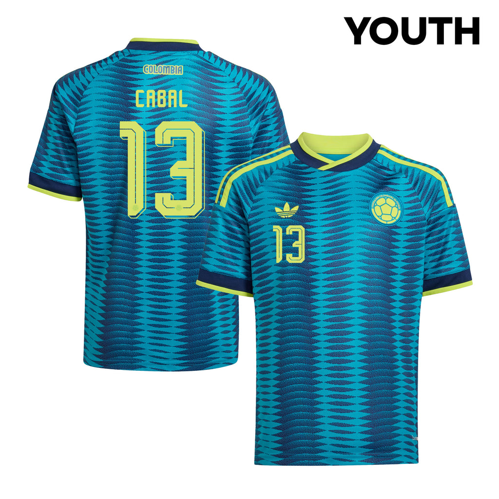 Juan Cabal 13 Youth Colombia National Team 2026 Away Jersey - Turquoise
