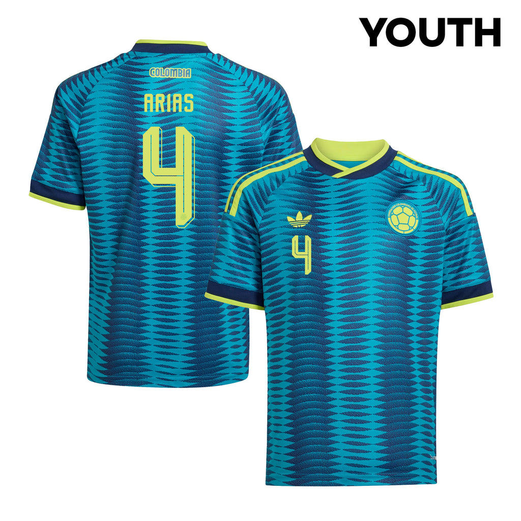 Santiago Arias 4 Youth Colombia National Team 2026 Away Jersey - Turquoise