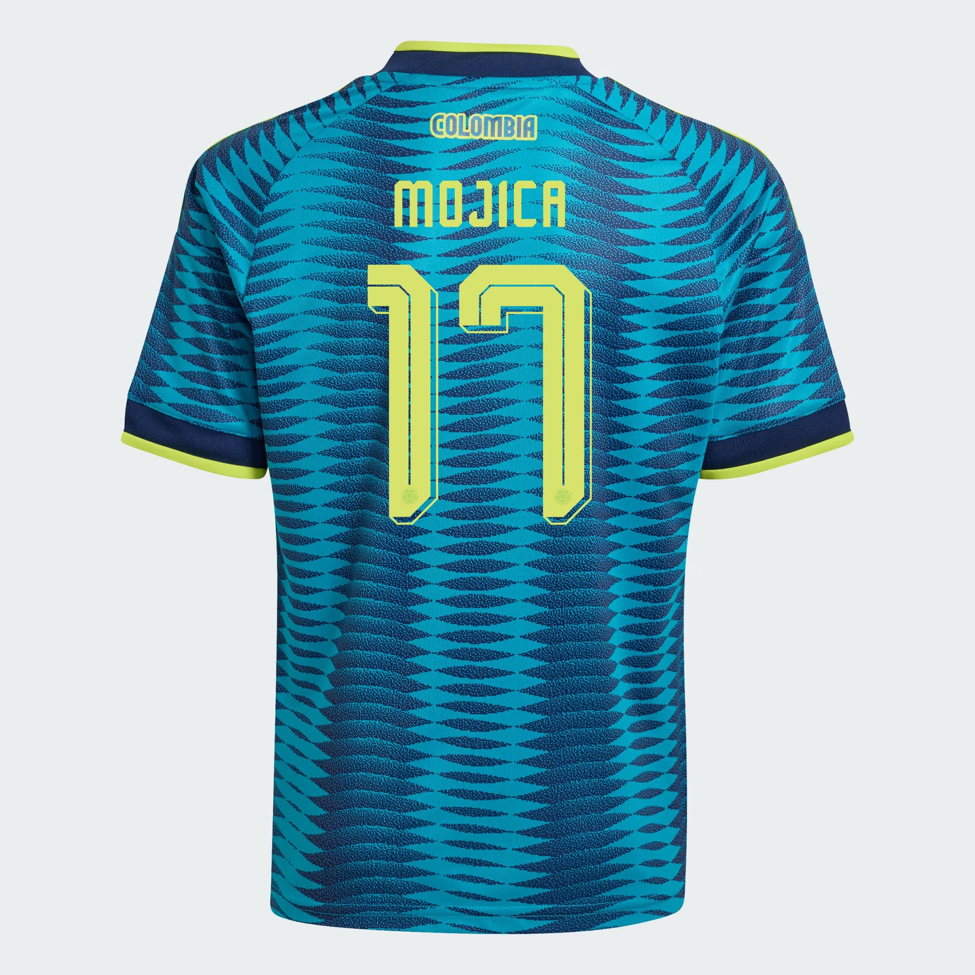 Johan Mojica 17 Youth Colombia National Team 2026 Away Jersey - Turquoise