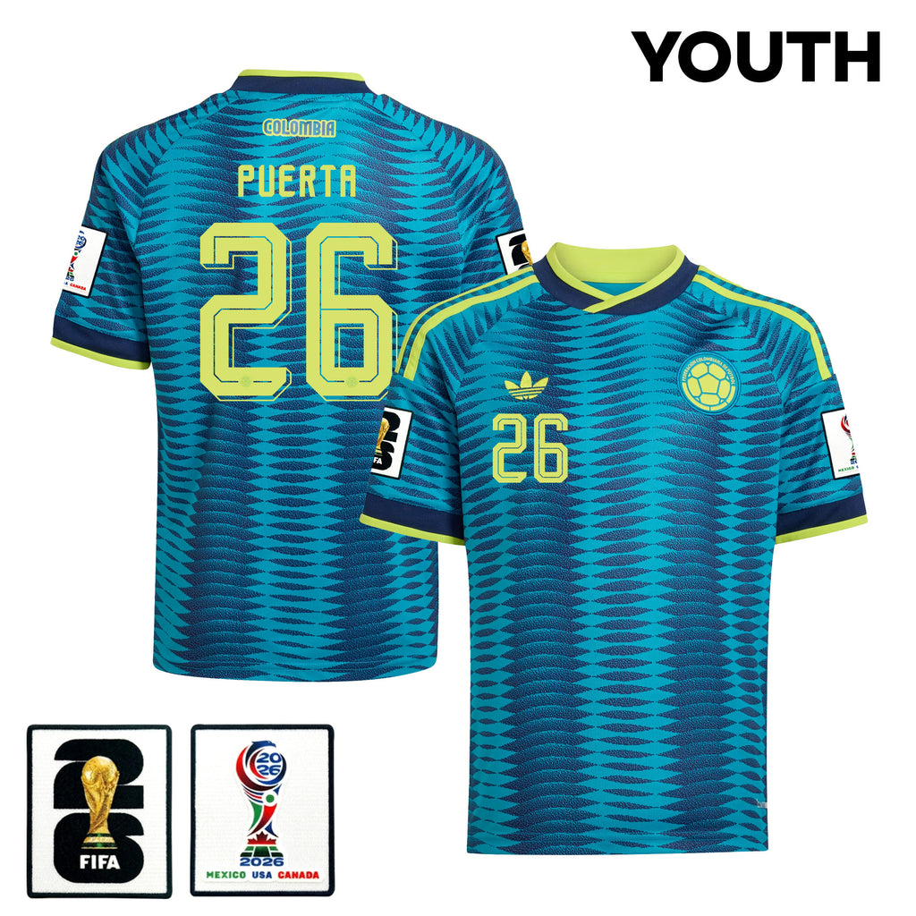 Gustavo Puerta 26 Youth Colombia National Team 2026 Away Jersey - Turquoise