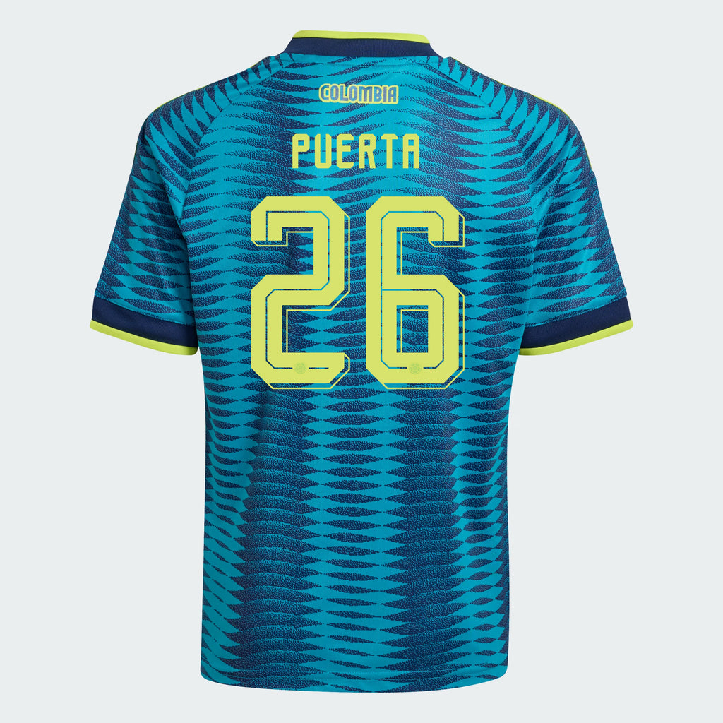 Gustavo Puerta 26 Youth Colombia National Team 2026 Away Jersey - Turquoise