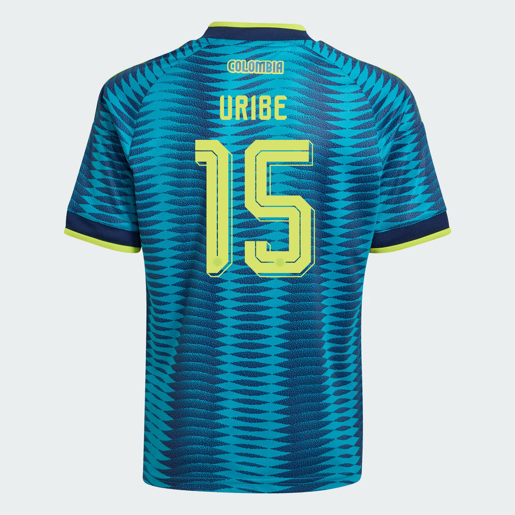 Mateus Uribe 15 Youth Colombia National Team 2026 Away Jersey - Turquoise