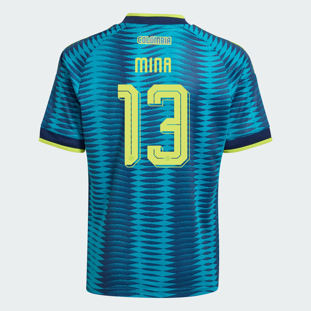 Yerry Mina 13 Youth Colombia National Team 2026 Away Jersey - Turquoise