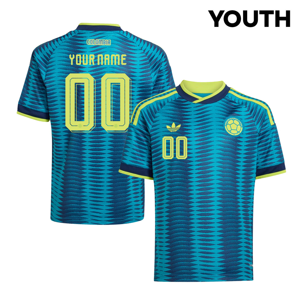 Colombia National Team 2026 Youth Personalized Away Jersey - Turquoise