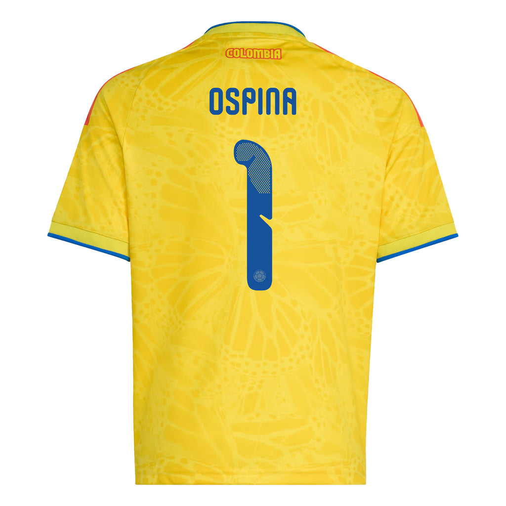 David Ospina 1 Youth Colombia National Team 2026 Home Jersey - Yellow