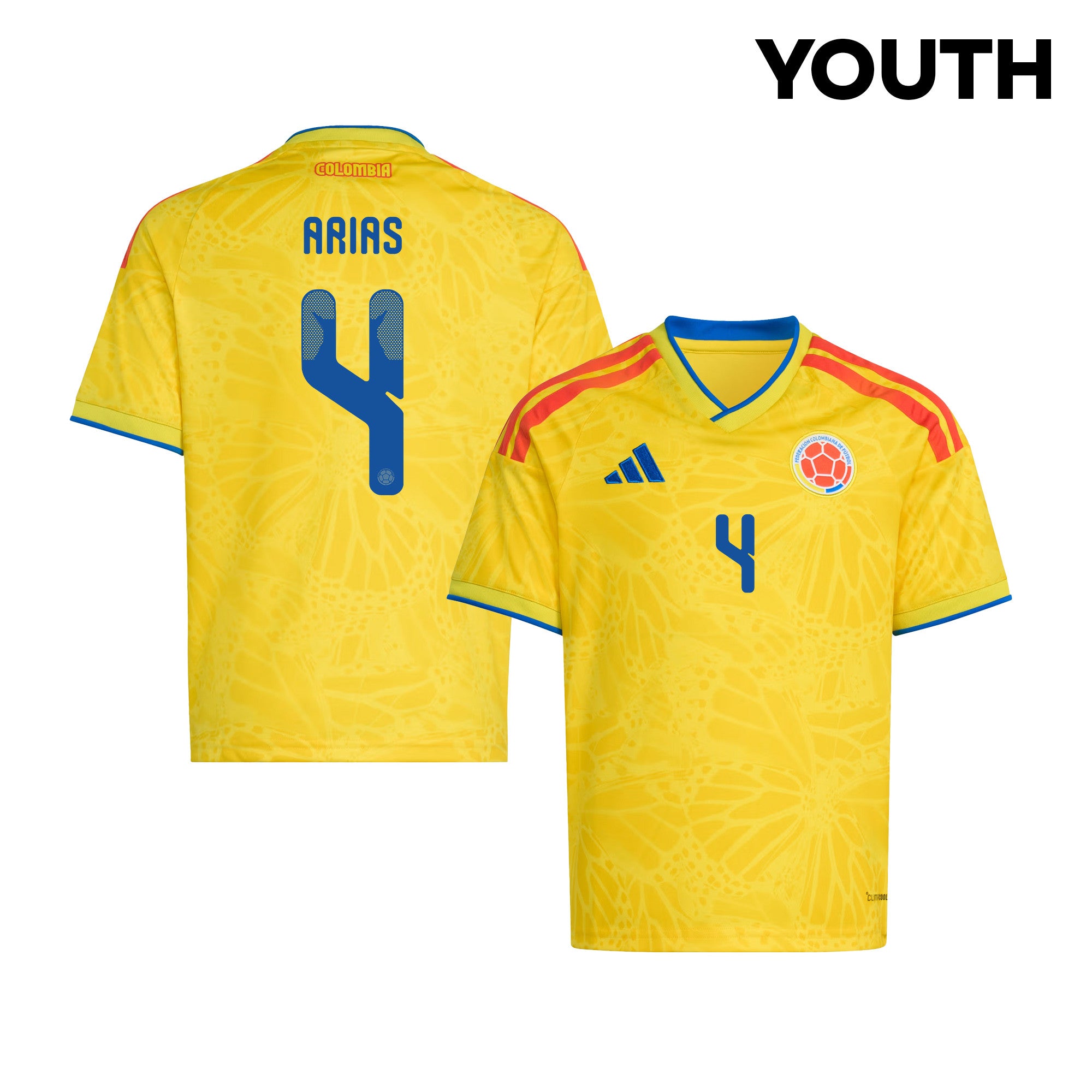 Santiago Arias 4 Youth Colombia National Team 2026 Home Jersey - Yellow