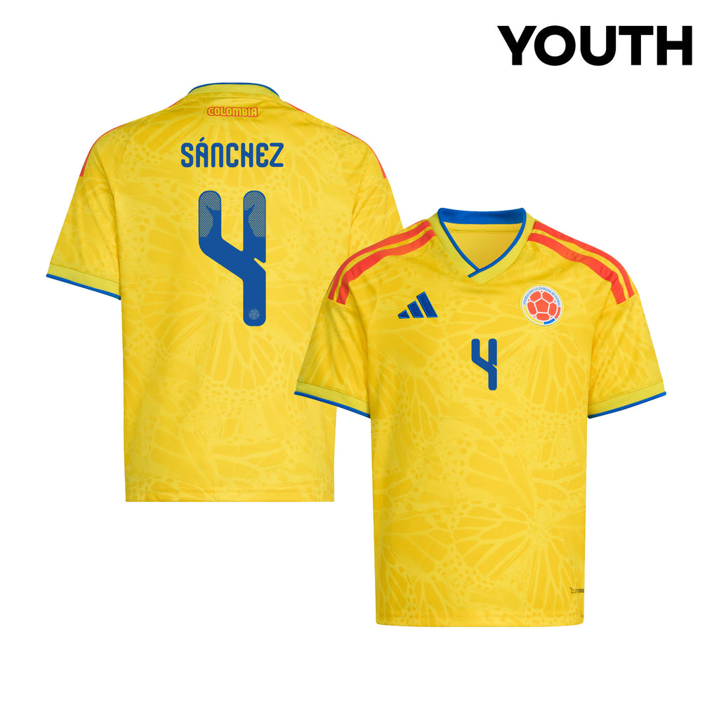 Davinson Sánchez 4 Youth Colombia National Team 2026 Home Jersey - Yellow
