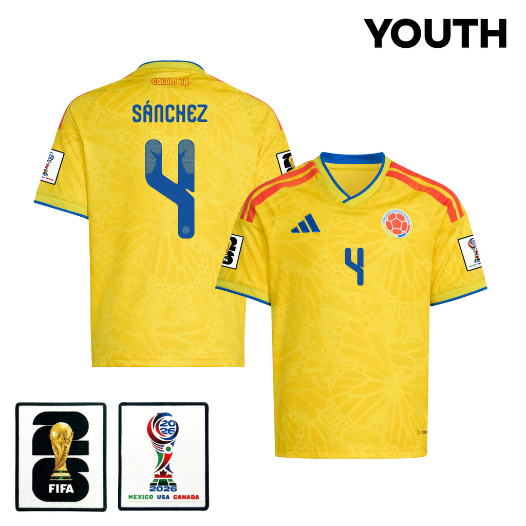 Davinson Sánchez 4 Youth Colombia National Team 2026 Home Jersey - Yellow