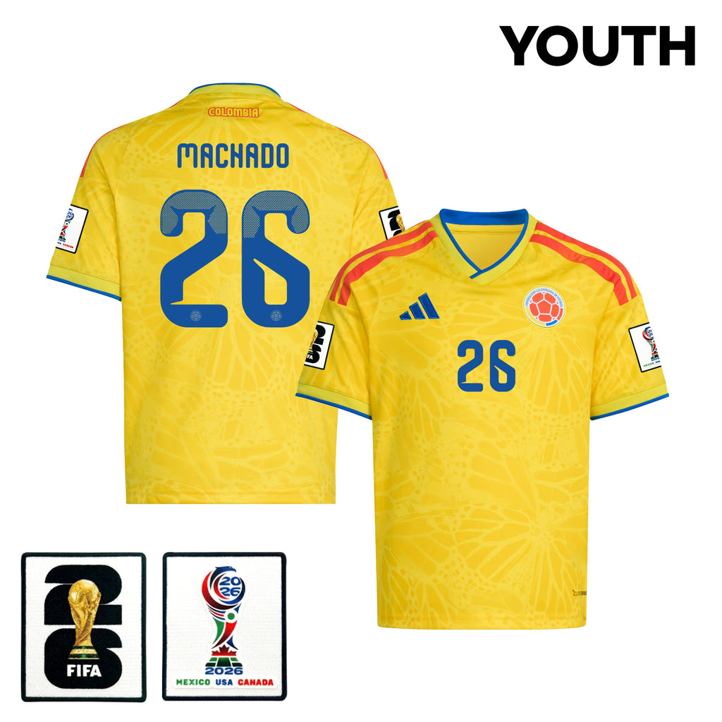 Deiver Machado 26 Youth Colombia National Team 2026 Home Jersey - Yellow