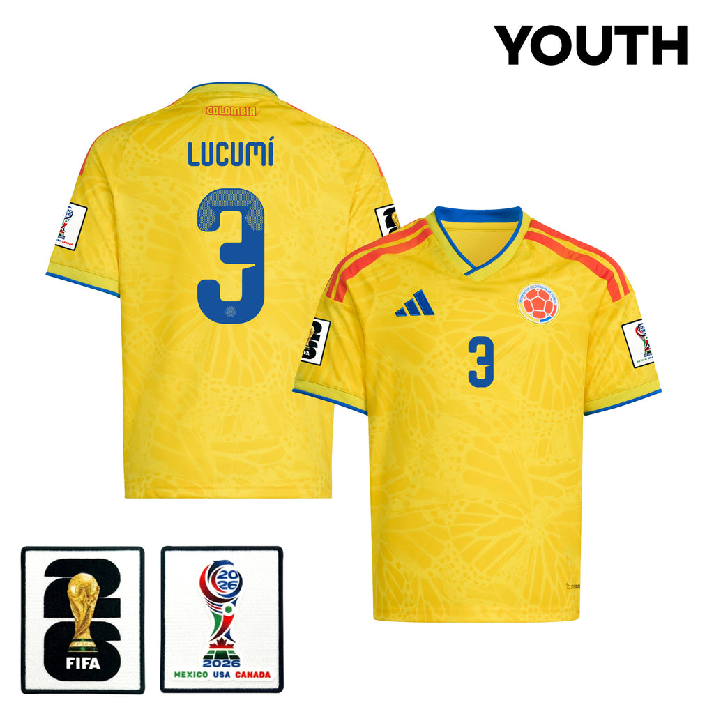 Jhon Lucumí 3 Youth Colombia National Team 2026 Home Jersey - Yellow