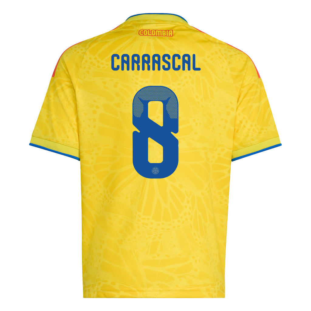 Jorge Carrascal 8 Youth Colombia National Team 2026 Home Jersey - Yellow