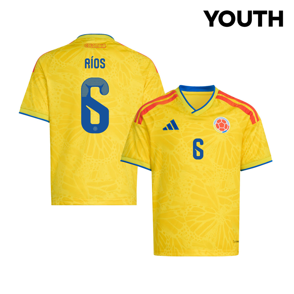 Richard Ríos 6 Youth Colombia National Team 2026 Home Jersey - Yellow