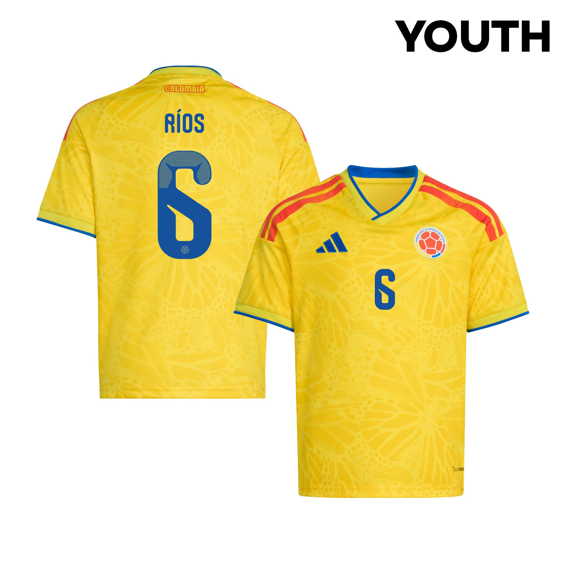 Richard Ríos 6 Youth Colombia National Team 2026 Home Jersey - Yellow
