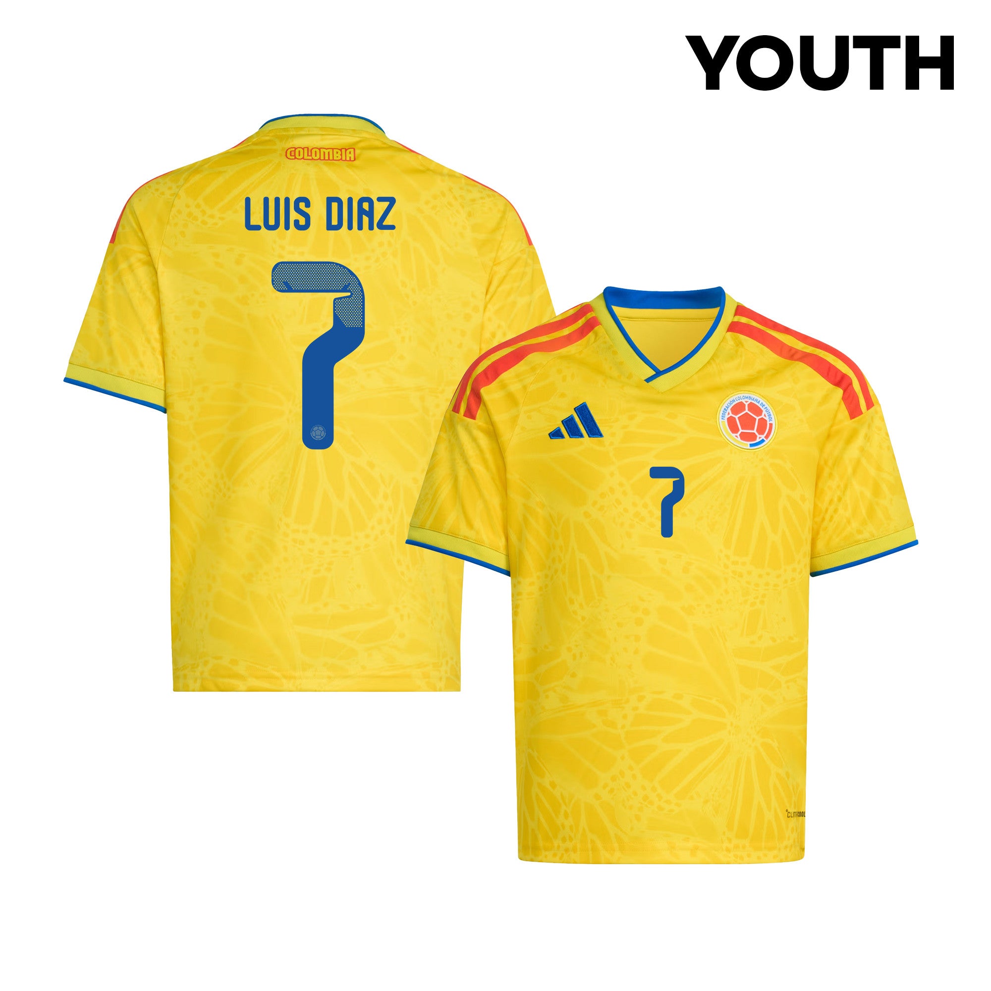 Luis Diaz 7 Youth Colombia National Team 2026 Home Jersey - Yellow