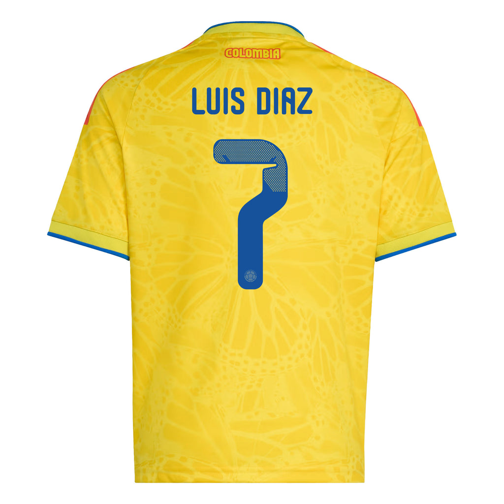 Luis Diaz 7 Youth Colombia National Team 2026 Home Jersey - Yellow