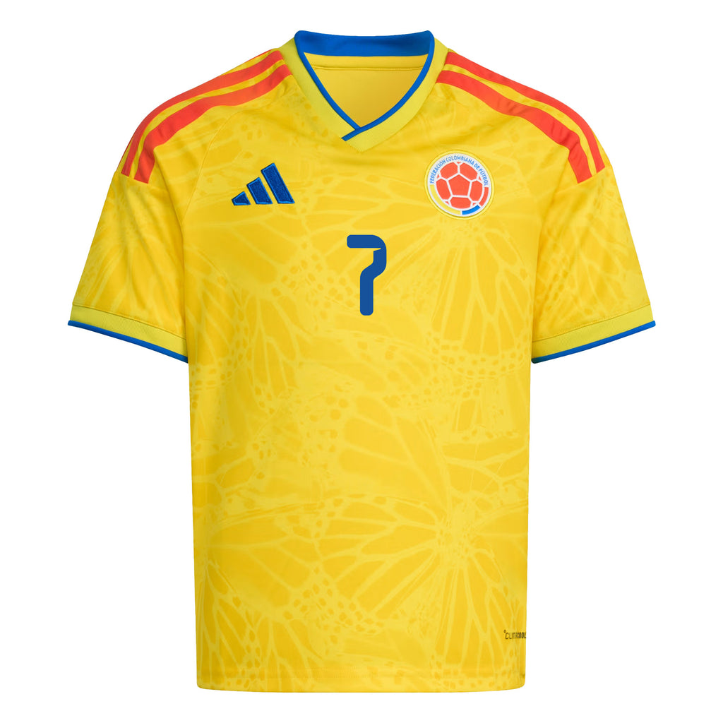 Luis Diaz 7 Youth Colombia National Team 2026 Home Jersey - Yellow